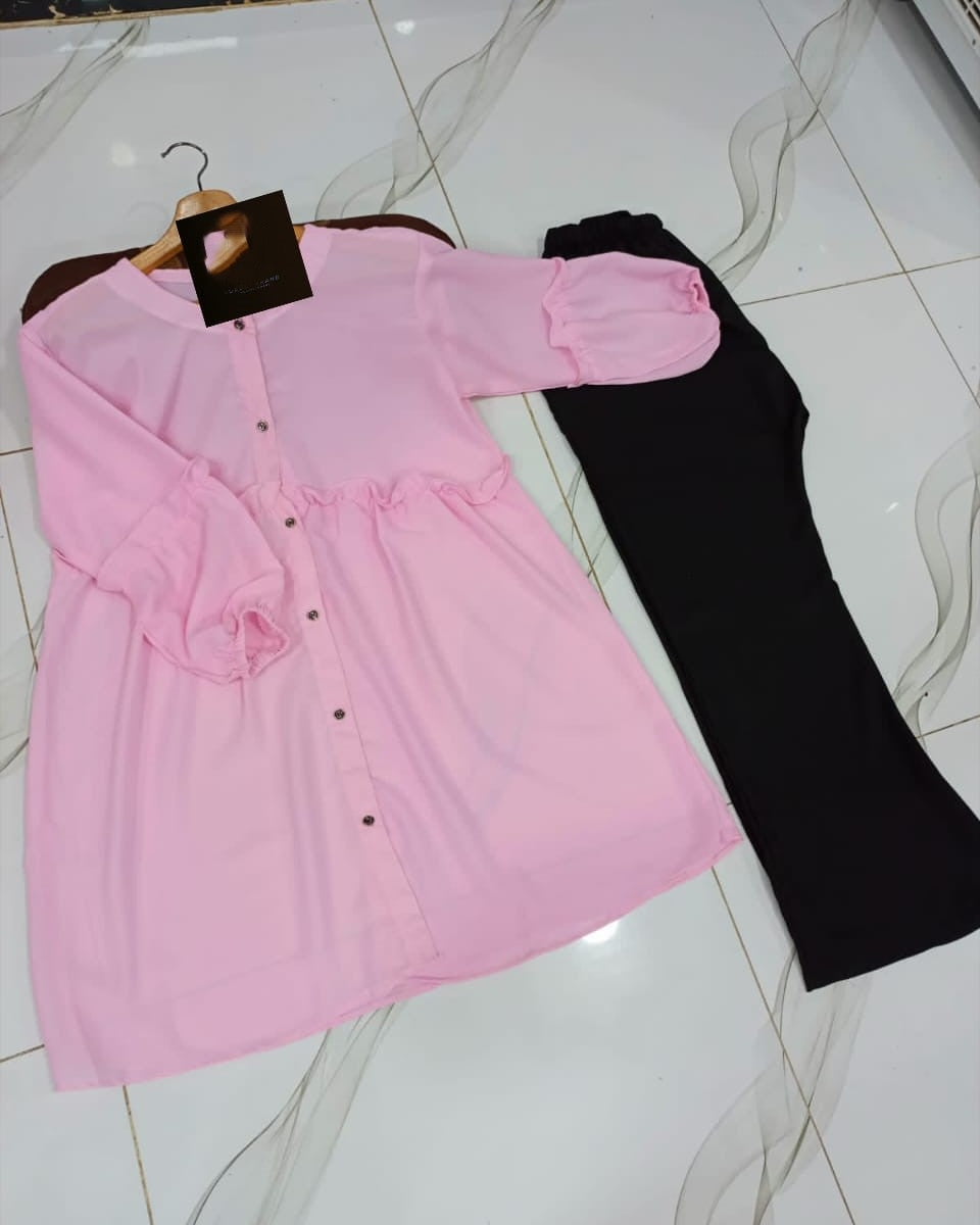 Western Vibes โ Georgette 2PC Coord Set Stitched