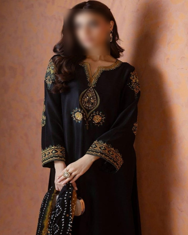 Lava Silk Suit Pakistan, Luxury Adda Work Collection, Tie and Dye Silk Dupatta, Fancy 3-Piece Unstitched Dress, Wedding Wear 2025, buyfromdanish.com