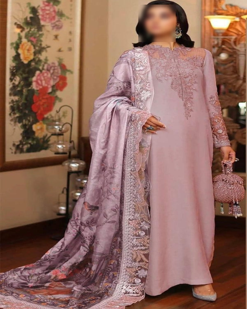 Luxurious Silk Festive Collection – 3-Piece Embroidered Suit