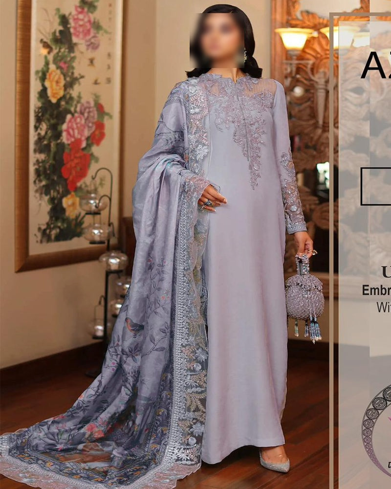 Silk Festive Collection Pakistan, Luxury Charmeuse Silk Suit, Adda Work Embroidered Dress, Festive 3-Piece Outfit 2025, Digital Printed Silk Dupatta, buyfromdanish.com