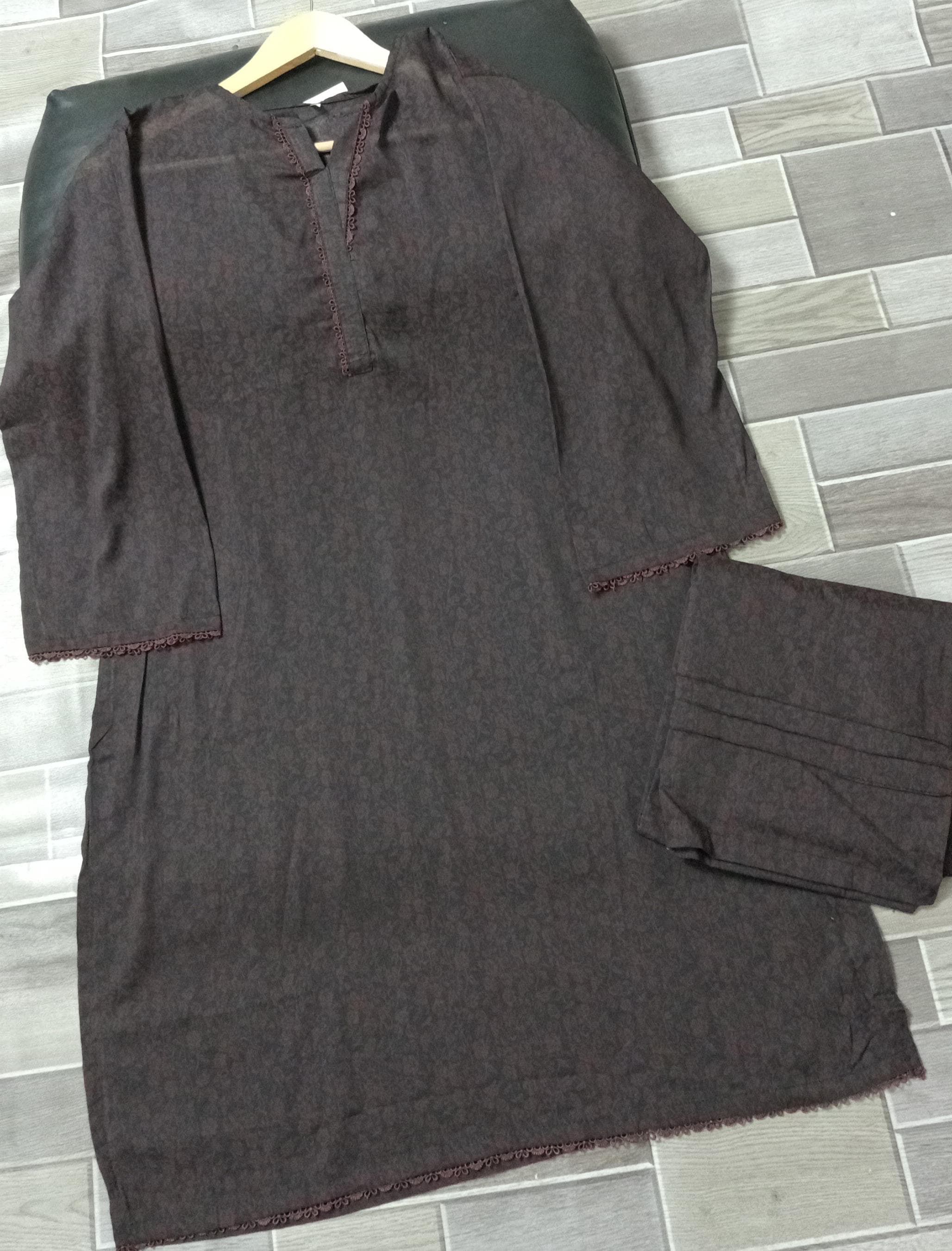 Cambric Lawn 2-piece printed summer suit for women with plain trouser — breathable fabric and decent prints available in Medium & Large at buyfromdanish.com
