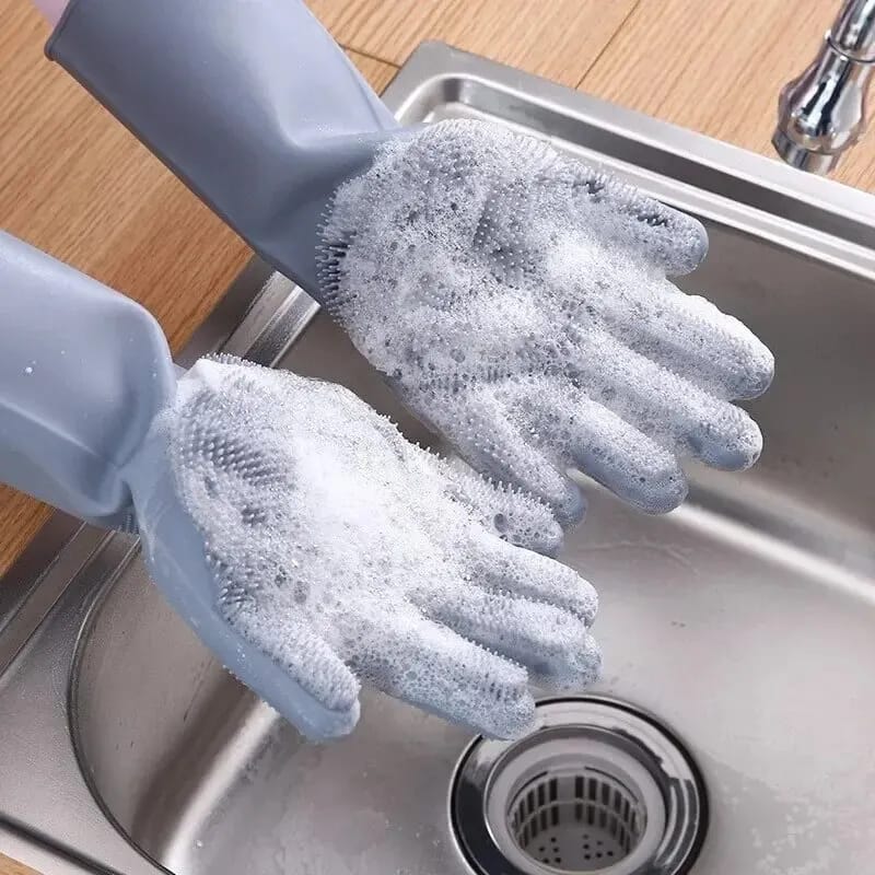 Magic Silicone Washing Gloves – Multipurpose Cleaning Gloves (Pair)