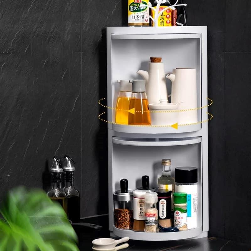 360° Rotatable Corner Storage Cabinet – Multipurpose Bathroom & Kitchen Organizer