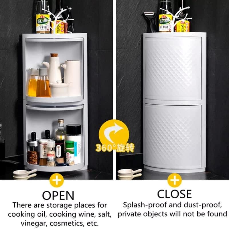 360° Rotatable Corner Storage Cabinet – Multipurpose Bathroom & Kitchen Organizer