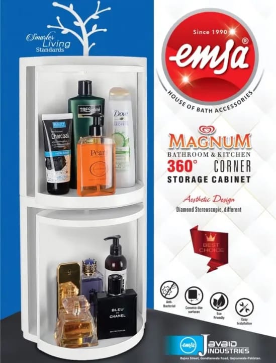 360° Rotatable Corner Storage Cabinet – Multipurpose Bathroom & Kitchen Organizer