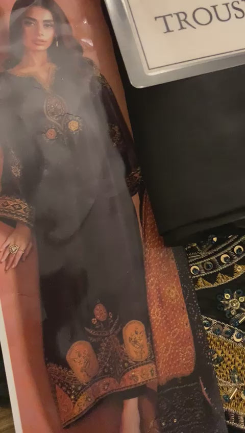 Luxury Lava Silk 3-Piece Unstitched Suit – Premium Adda Work Edition