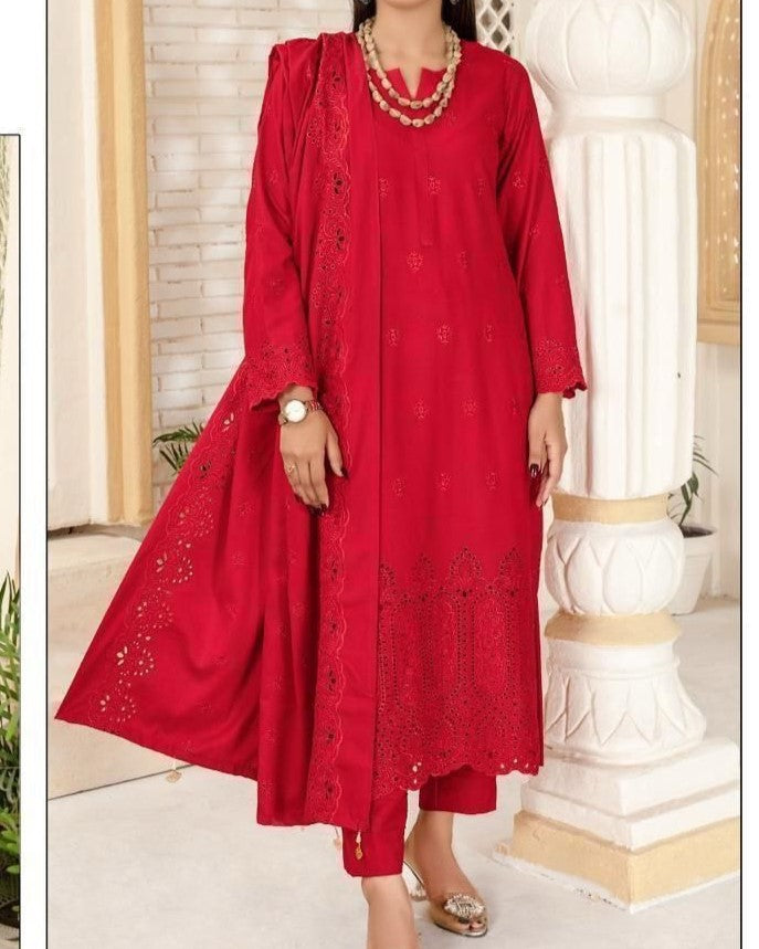 Winter Dhanak Collection – Luxury Chikankari 3-Piece Suit