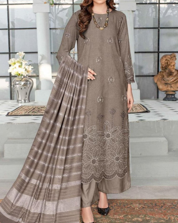 Winter Dhanak Collection 2025-26 – Luxury Cutwork 3-Piece Suit