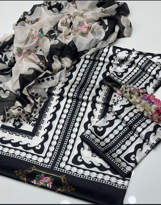 NEW ARRIVAL Shamooz Silk – Tie & Dye Digital Printed 3PC