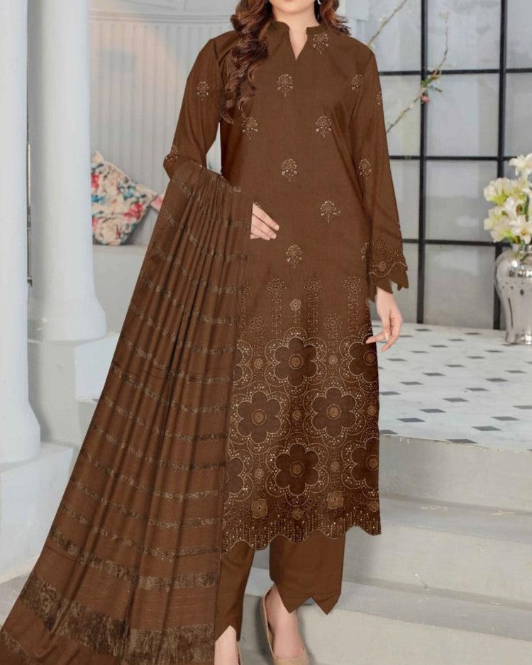 Winter Dhanak Collection 2025-26 – Luxury Cutwork 3-Piece Suit