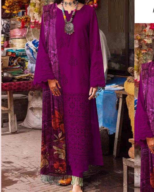 Premium 3PC Fancy Lawn Embroidery Collection – Eid Edition