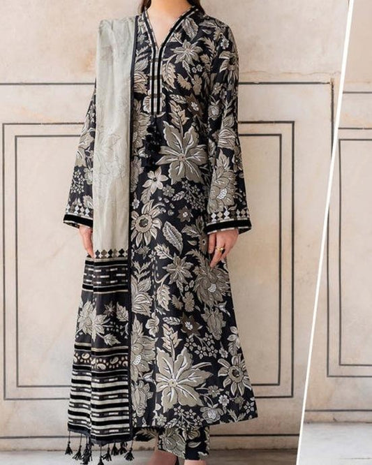 Elegant Summer Lawn 3PC Suit – Unstitched | Premium Quality