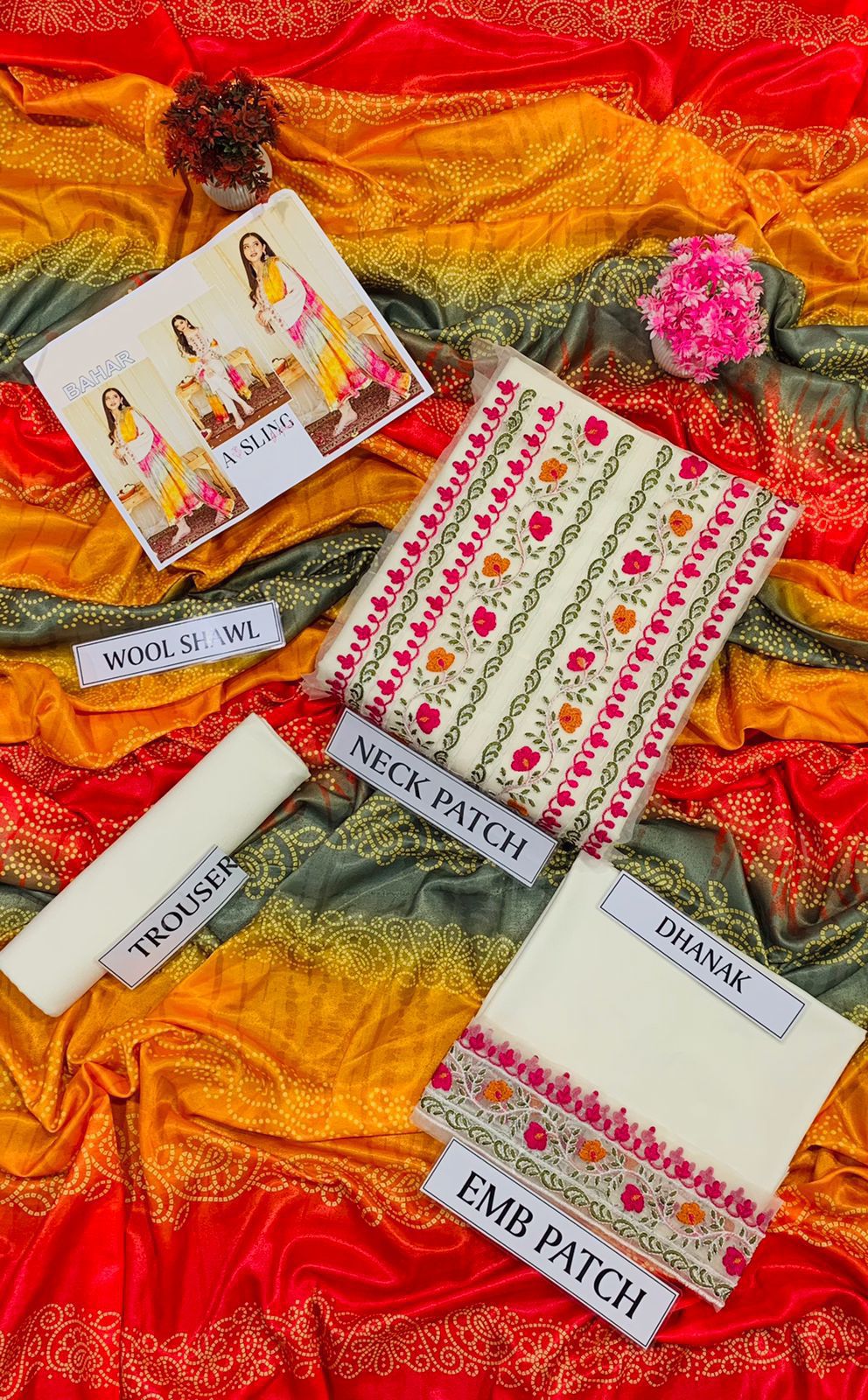 Winter Dhanak Collection 2025 3PC embroidered suit with premium air-jet fabric, embroidered shawl or printed pashmina wool