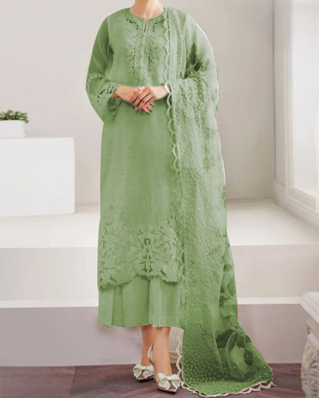 Luxury Organza 3PC Unstitched – Timeless Elegance