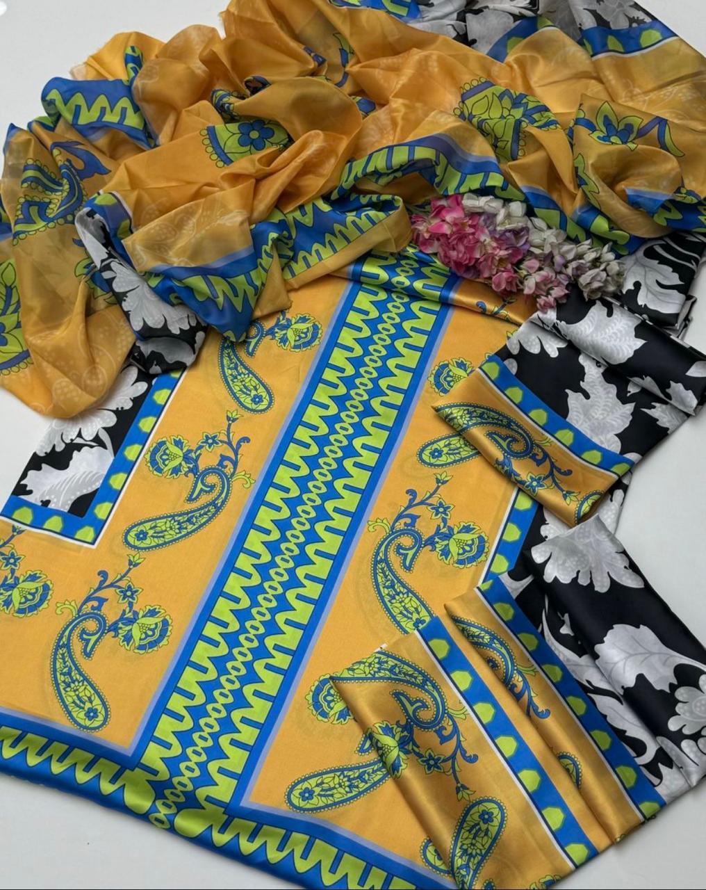 NEW ARRIVAL Shamooz Silk – Tie & Dye Digital Printed 3PC