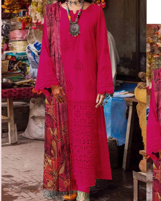 Premium 3PC Fancy Lawn Embroidery Collection – Eid Edition
