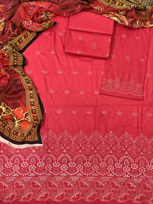 Premium 3PC Fancy Lawn Embroidery Collection – Eid Edition