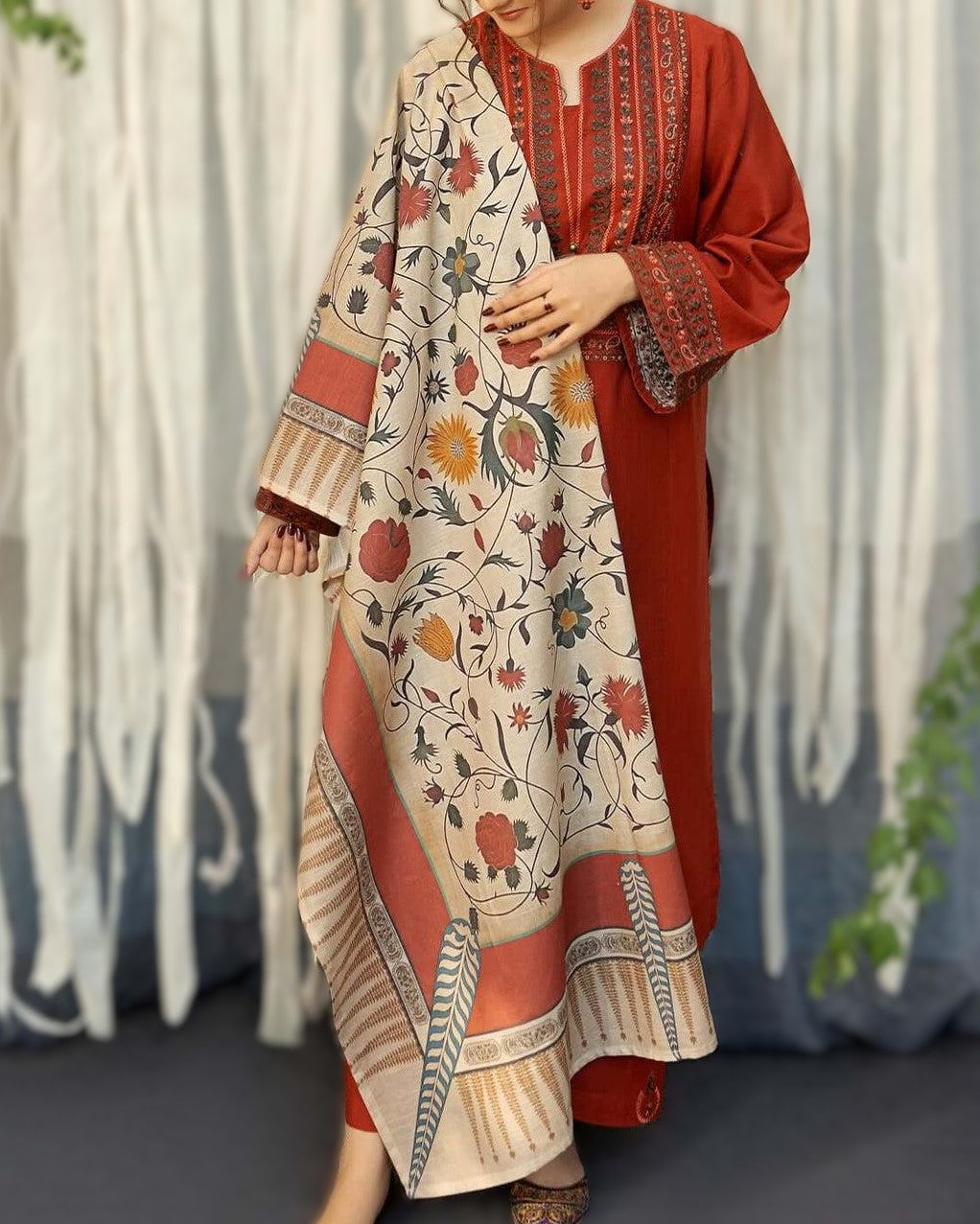 Winter Collection – Dhanak Embroidered 3PC Suit