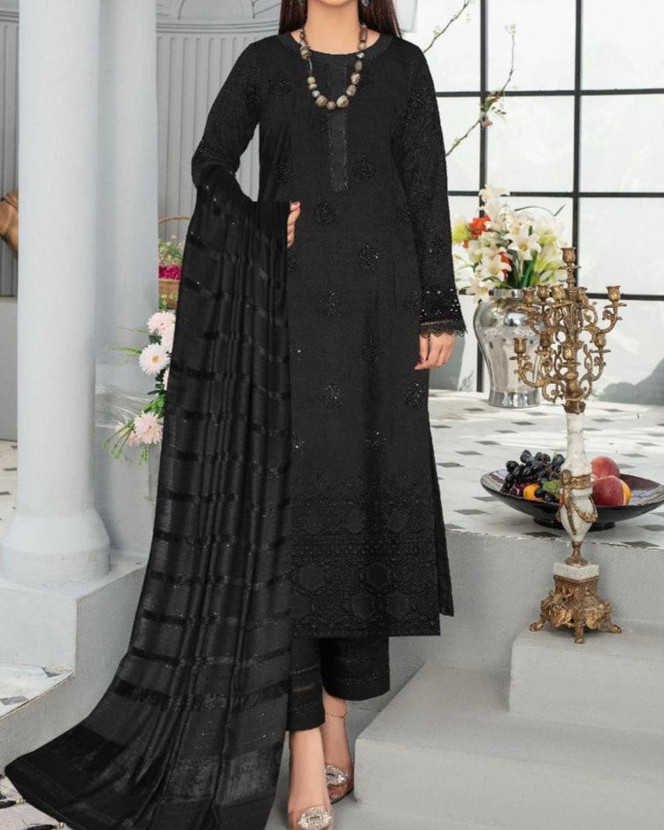 Winter Dhanak Collection 2025-26 – Luxury Cutwork 3-Piece Suit