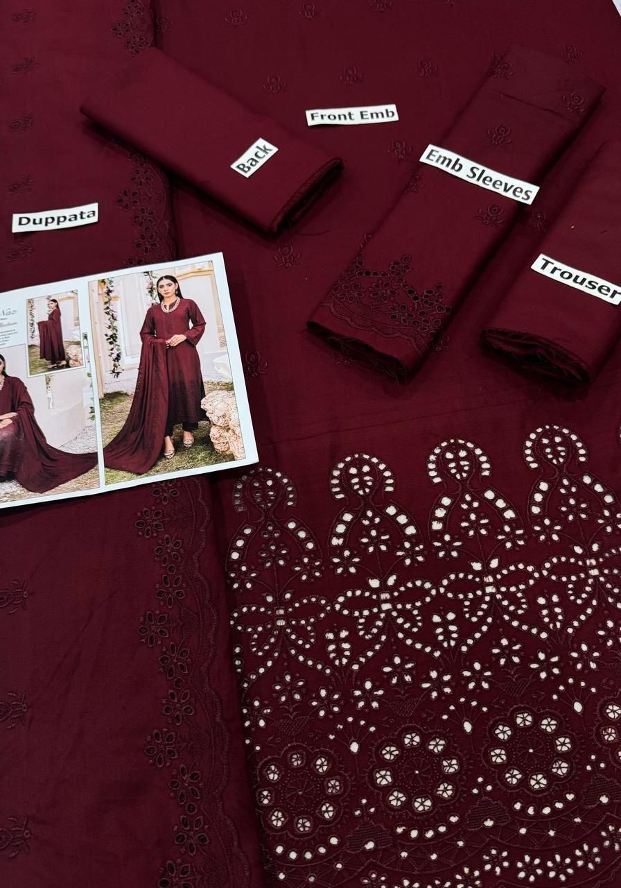 Premium winter chikankari dhanak suit with embroidered shawl