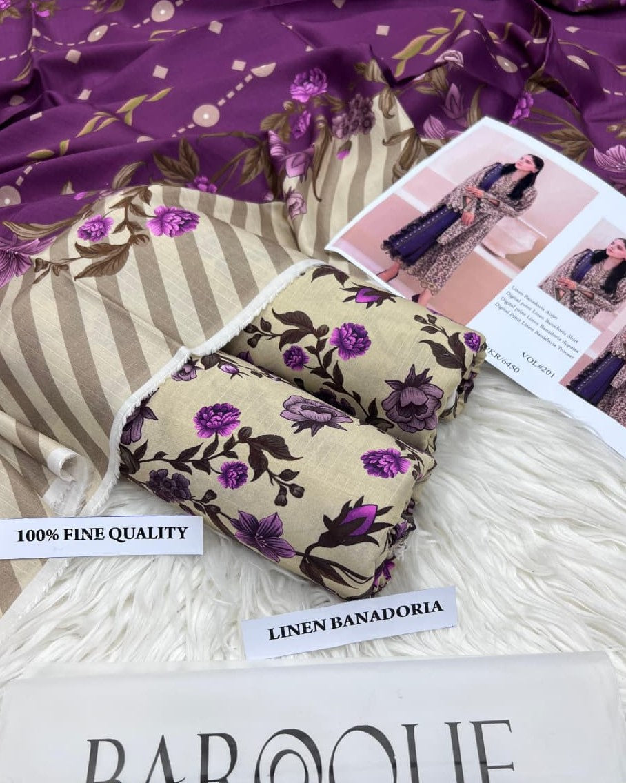 Women’s digital print linen suits online Pakistan
Airjet linen dupatta and trouser collection