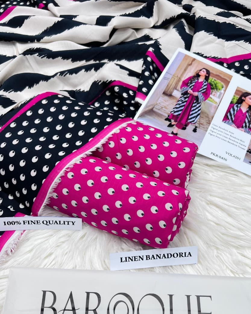 Luxury Airjet Linen 3-Piece Suit – Digital Print Collection