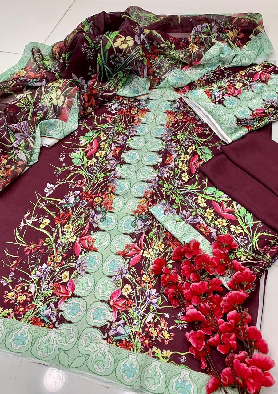 NEW ARRIVAL Shamooz Silk – Tie & Dye Digital Printed 3PC
