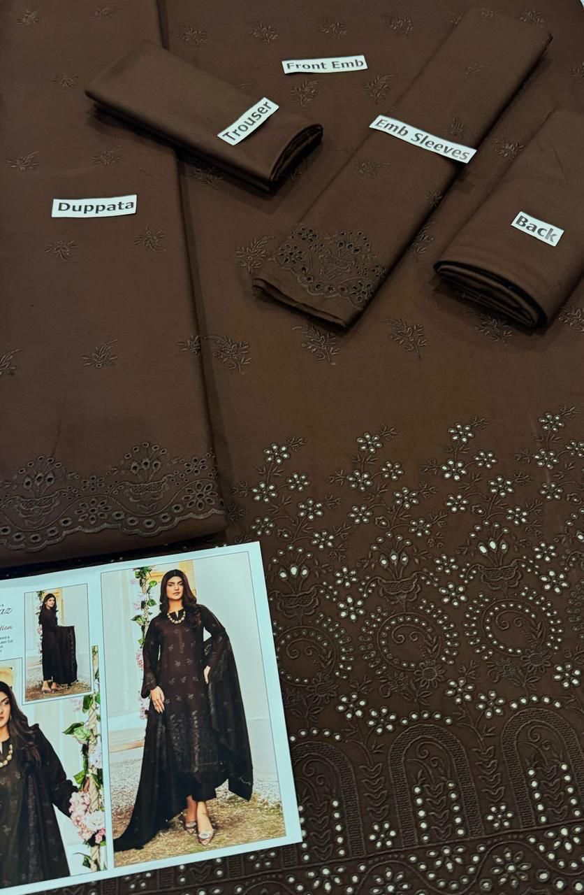 Premium winter chikankari dhanak suit with embroidered shawl