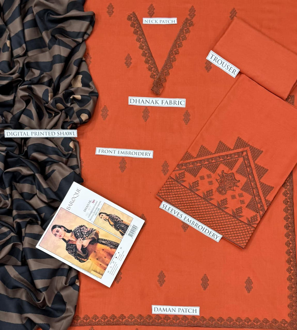 “Stylish winter collection embroidered dress for festive wear”
