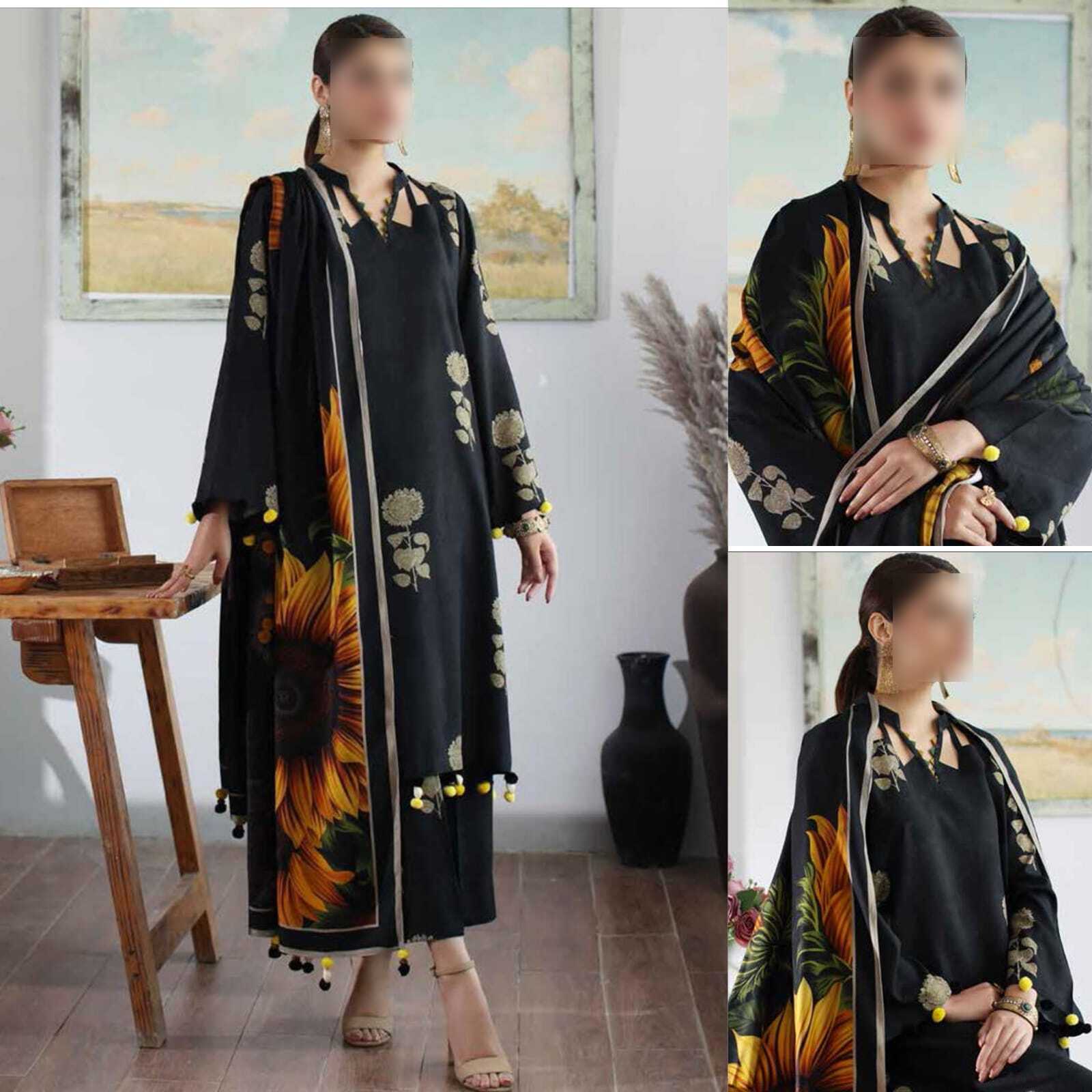 Winter Dhanak Collection 2025 – 3PC Embroidered Suit