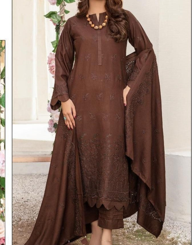 Winter Dhanak Collection – Luxury Chikankari 3-Piece Suit