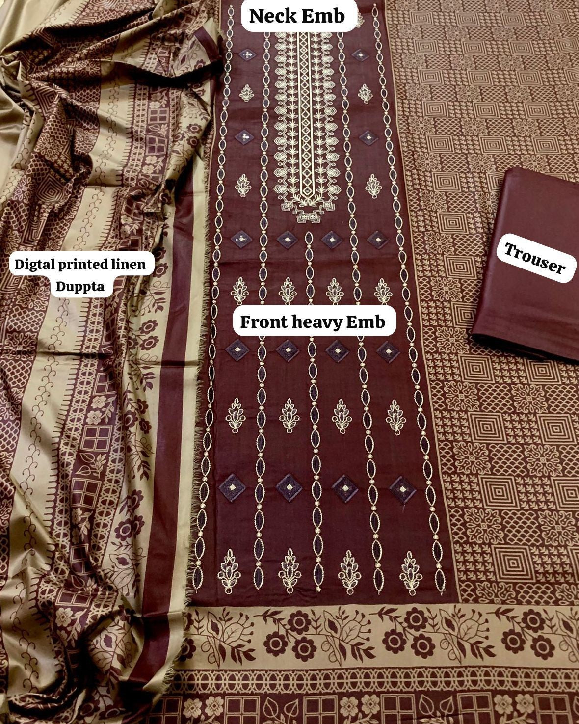 "Affordable linen 3 piece suit online in Pakistan"
