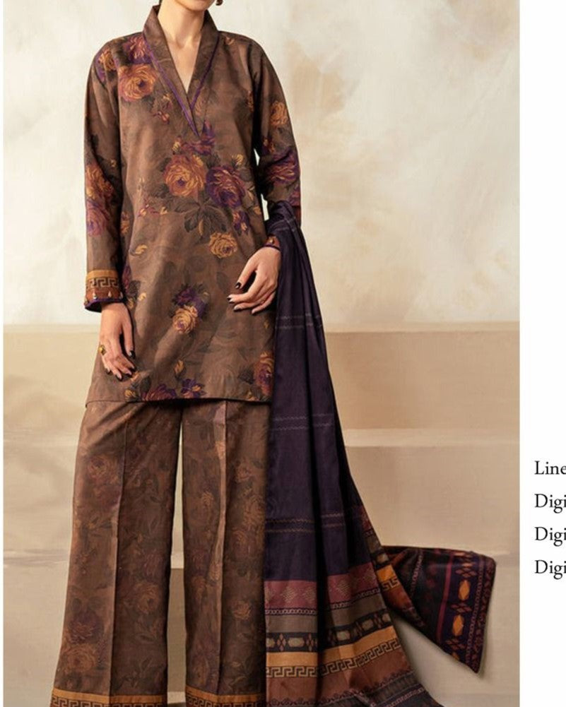 Luxury Airjet Linen 3-Piece Suit – Digital Print Collection