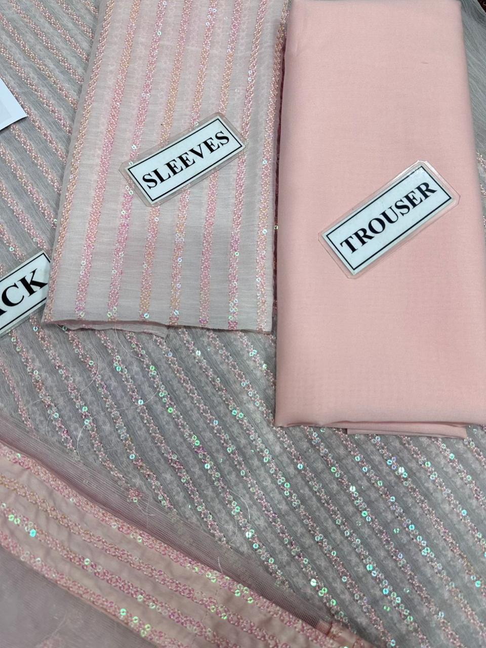 Premium Chiffon Embroidered 3PC Suit – With Sequins Detailing