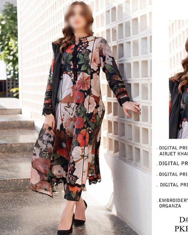 Luxury Digital Print Slub Khaddar 3-Piece Suit (Airjet Patch Collection)