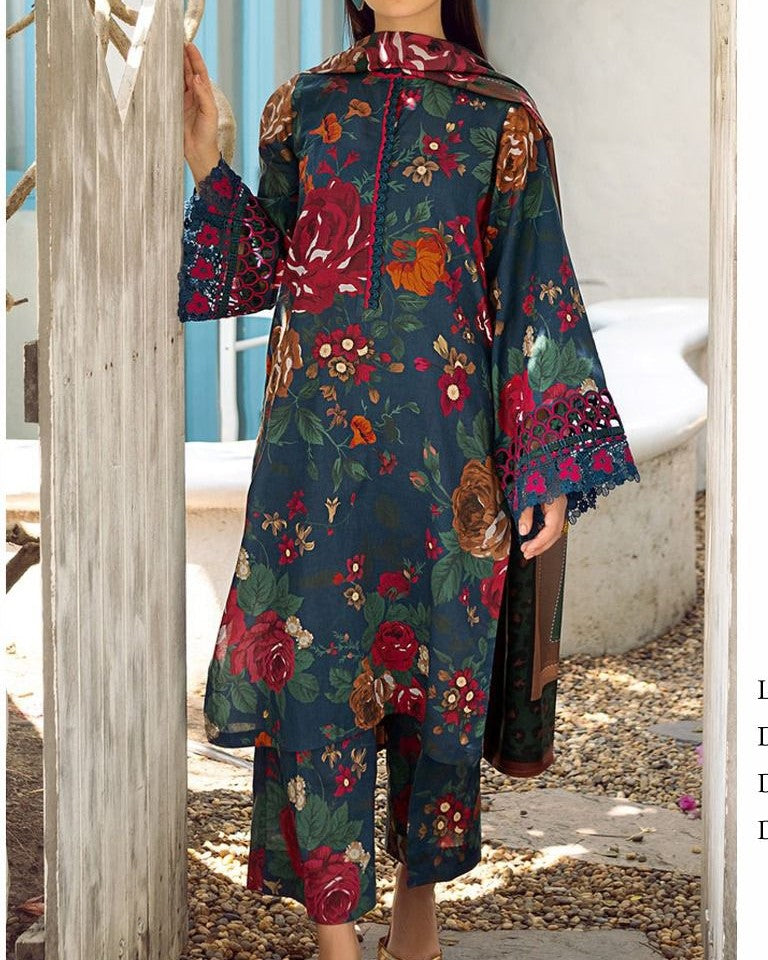Luxury Airjet Linen 3-Piece Suit – Digital Print Collection