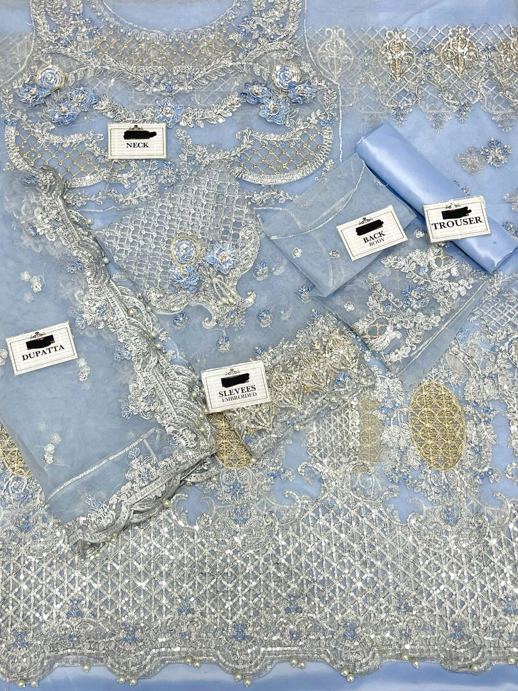 Luxury Bridal Net Frock with Heavy Embroidery and Sequence Work – Buyfromdanish.com
