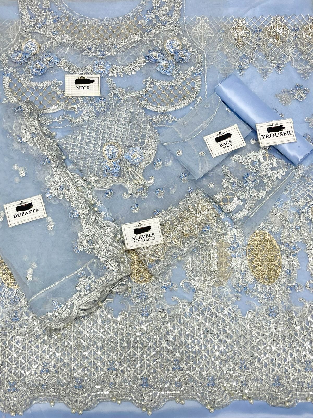Luxury Bridal Net Frock with Heavy Embroidery and Sequence Work – Buyfromdanish.com