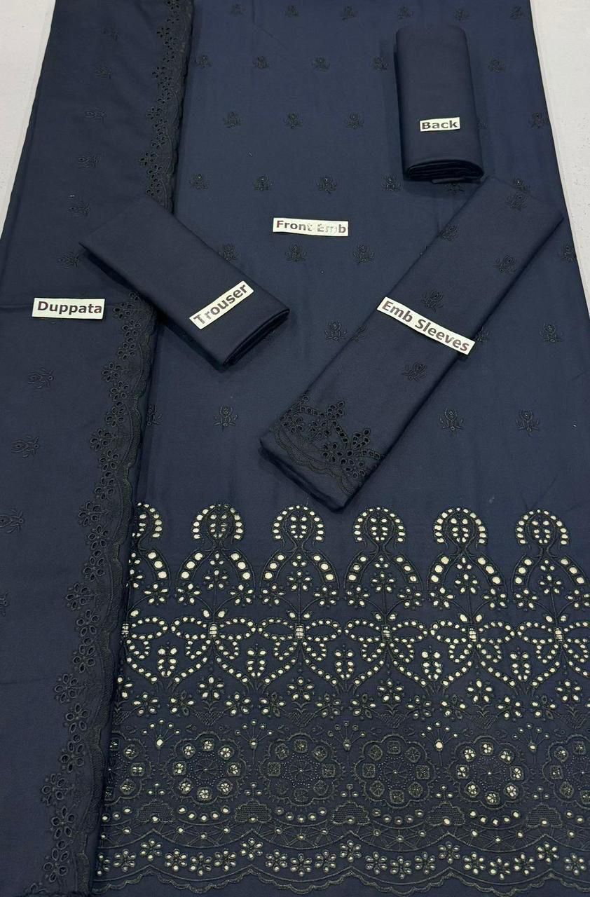 Premium winter chikankari dhanak suit with embroidered shawl