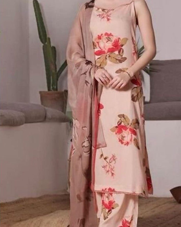 Luxury Airjet Linen 3-Piece Suit – Digital Print Collection