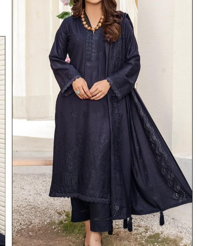 Winter Dhanak Collection – Luxury Chikankari 3-Piece Suit