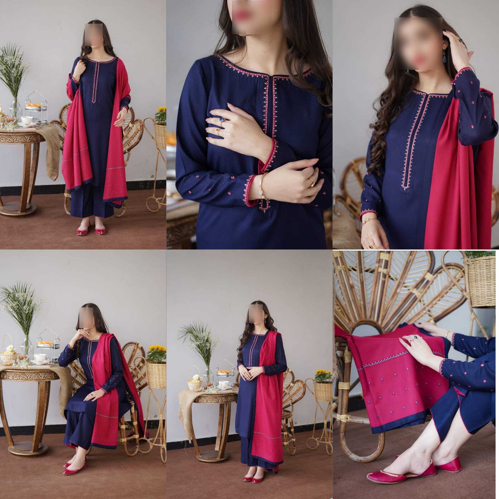 Winter Dhanak Collection 2025 – 3PC Embroidered Suit