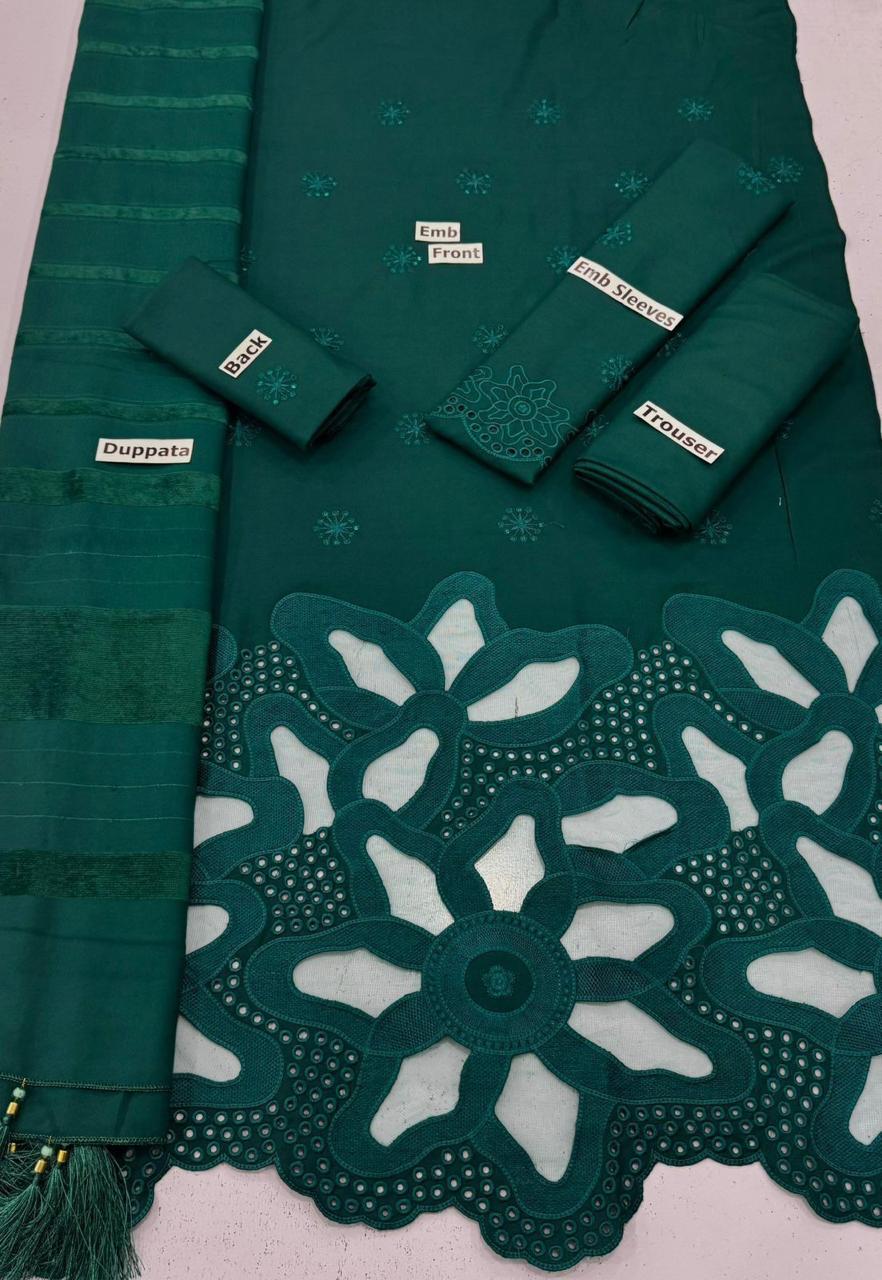 Fancy velvet shawl with premium dhanak winter collection dress