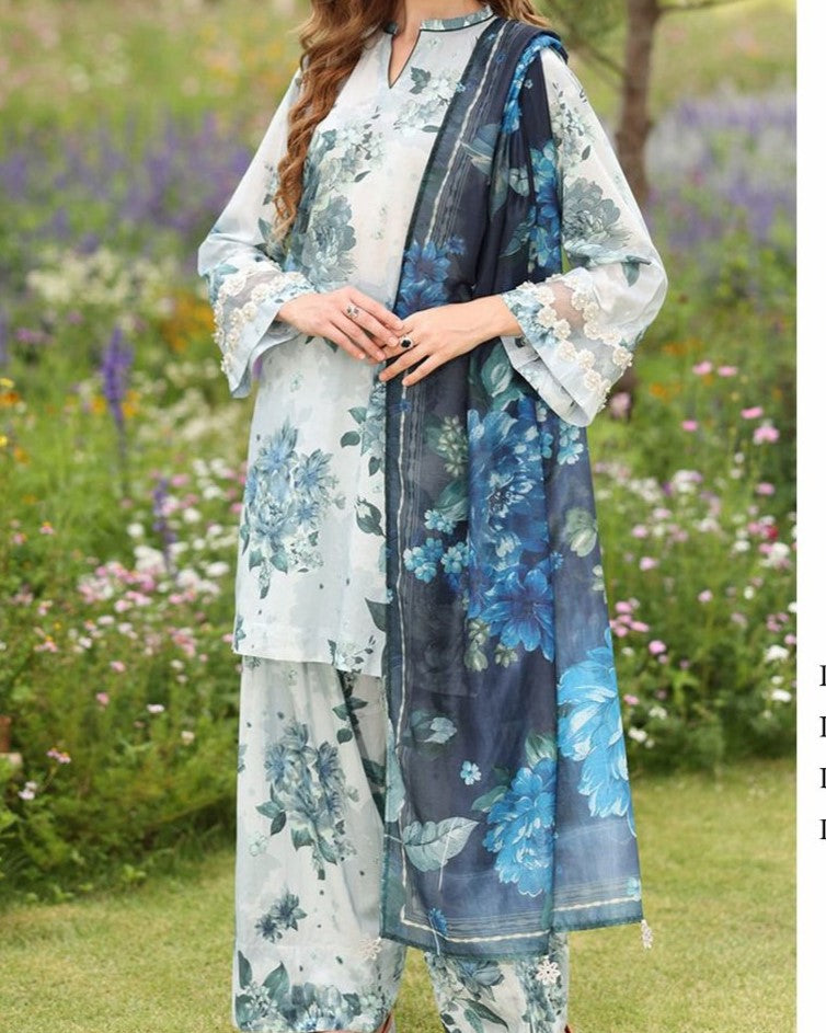 Luxury Airjet Linen 3-Piece Suit – Digital Print Collection