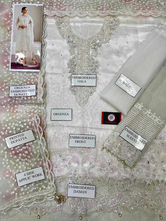 Luxury Organza 3PC Unstitched – Timeless Elegance
