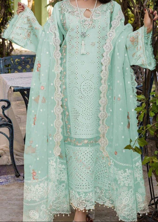 Luxury Chickenkari Embroidered 3PC Suit – SK Design | Summer 2025