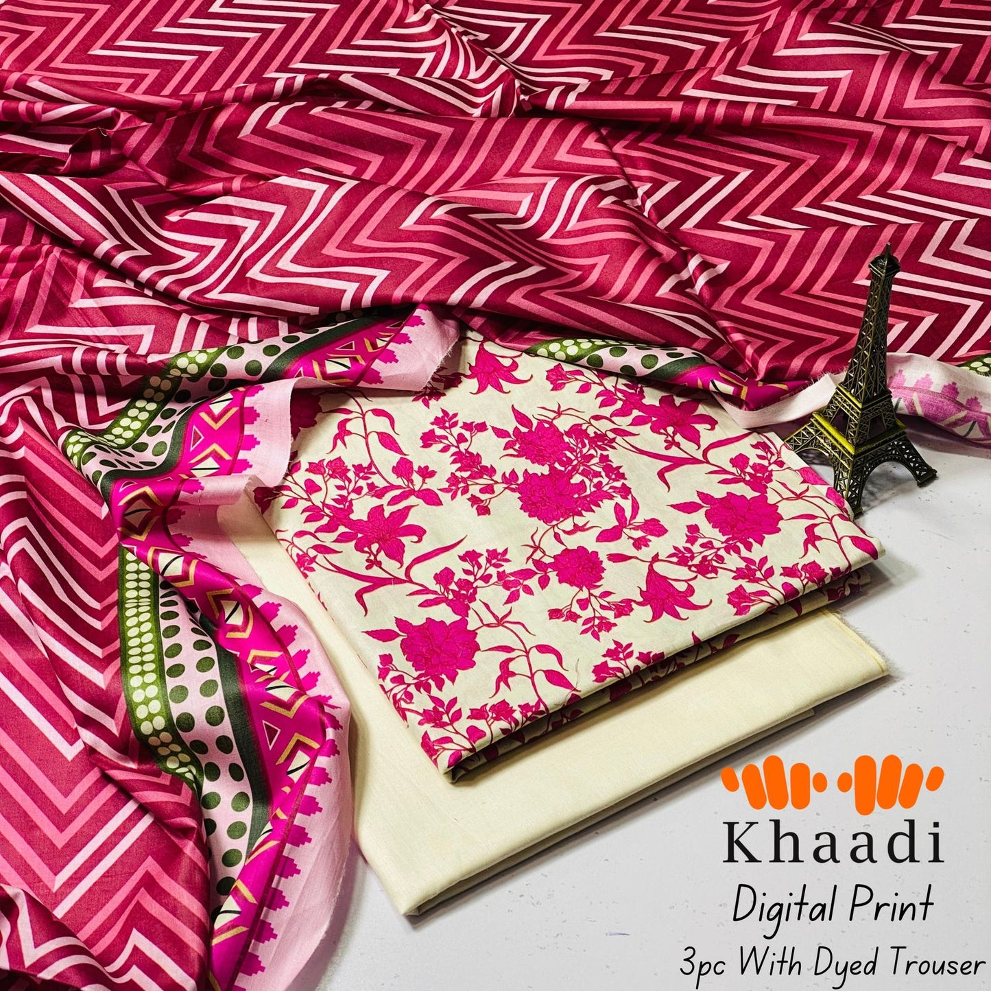 Digital Printed Lawn 3PC – Eid Special with Dupatta & Dyed Trouser