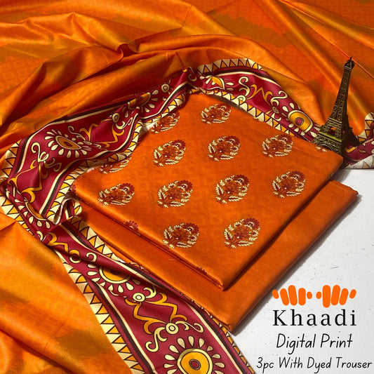 Digital Printed Lawn 3PC – Eid Special with Dupatta & Dyed Trouser