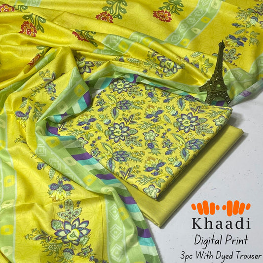 Digital Printed Lawn 3PC – Eid Special with Dupatta & Dyed Trouser
