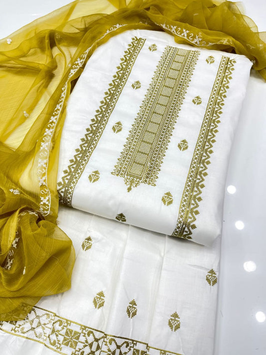 New Arrivals 2025 – Lawn Cotton Cross-Stitch Embroidered 3PC Suit